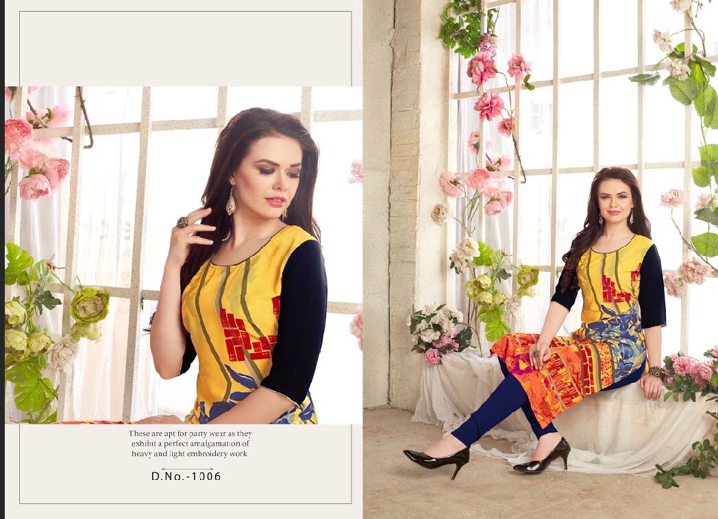 Blossom Vol-3 By Amaaya Garments 1001 To 1009 Series Beautiful Colorful Stylish Fancy Casual Wear & Ethnic Wear & Ready To Wear Bsy Printed Kurtis At Wholesale Price
