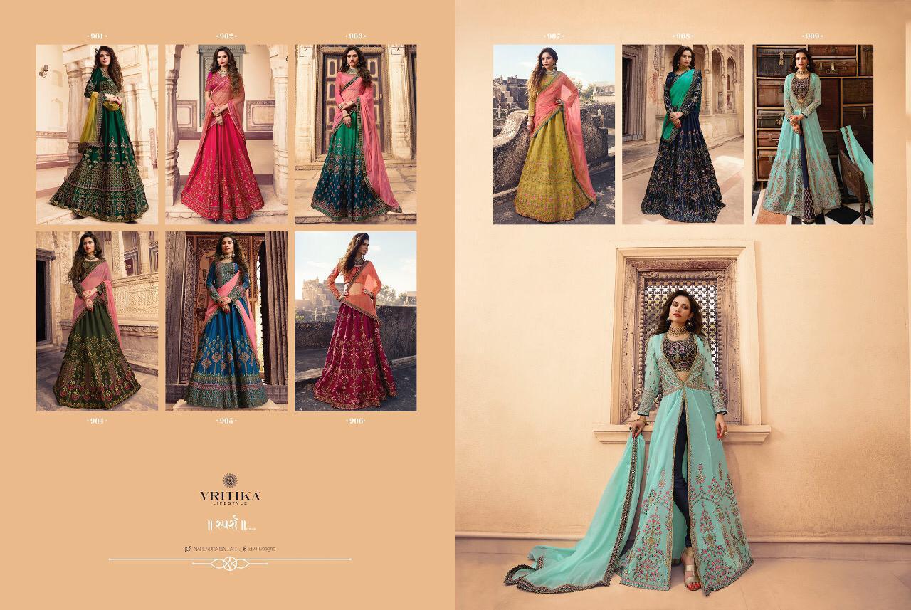 Blossom Vol-6 By Vritika 901 To 909 Series Indian Traditional Wear Collection Beautiful Stylish Fancy Colorful Party Wear & Occasional Wear Royal Silk Lehengas At Wholesale Price