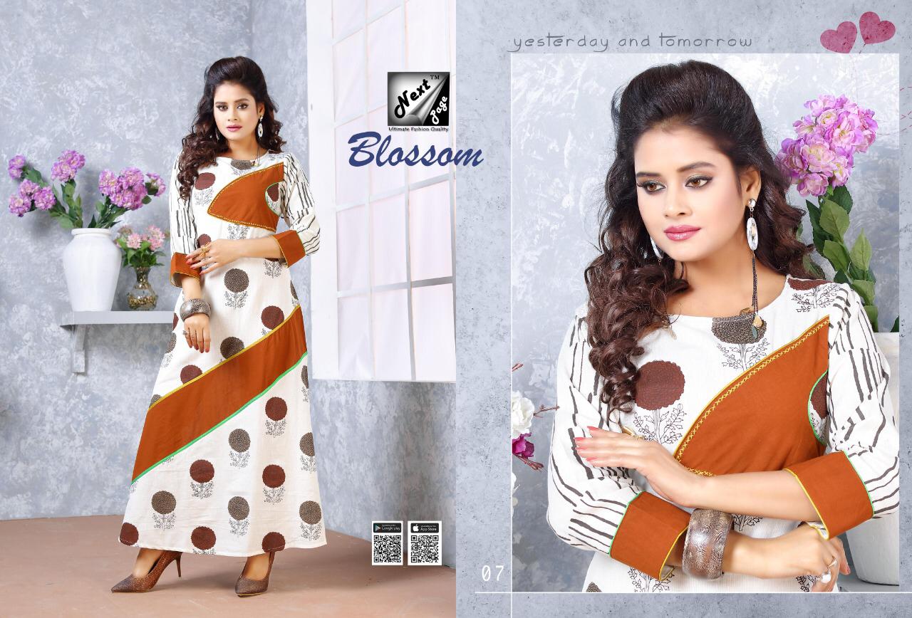 Blossom By Next Page 01 To 10 Series Beautiful Colorful Stylish Fancy Casual Wear & Ethnic Wear & Ready To Wear Heavy Rayon Cotton Mix Printed Kurtis At Wholesale Price