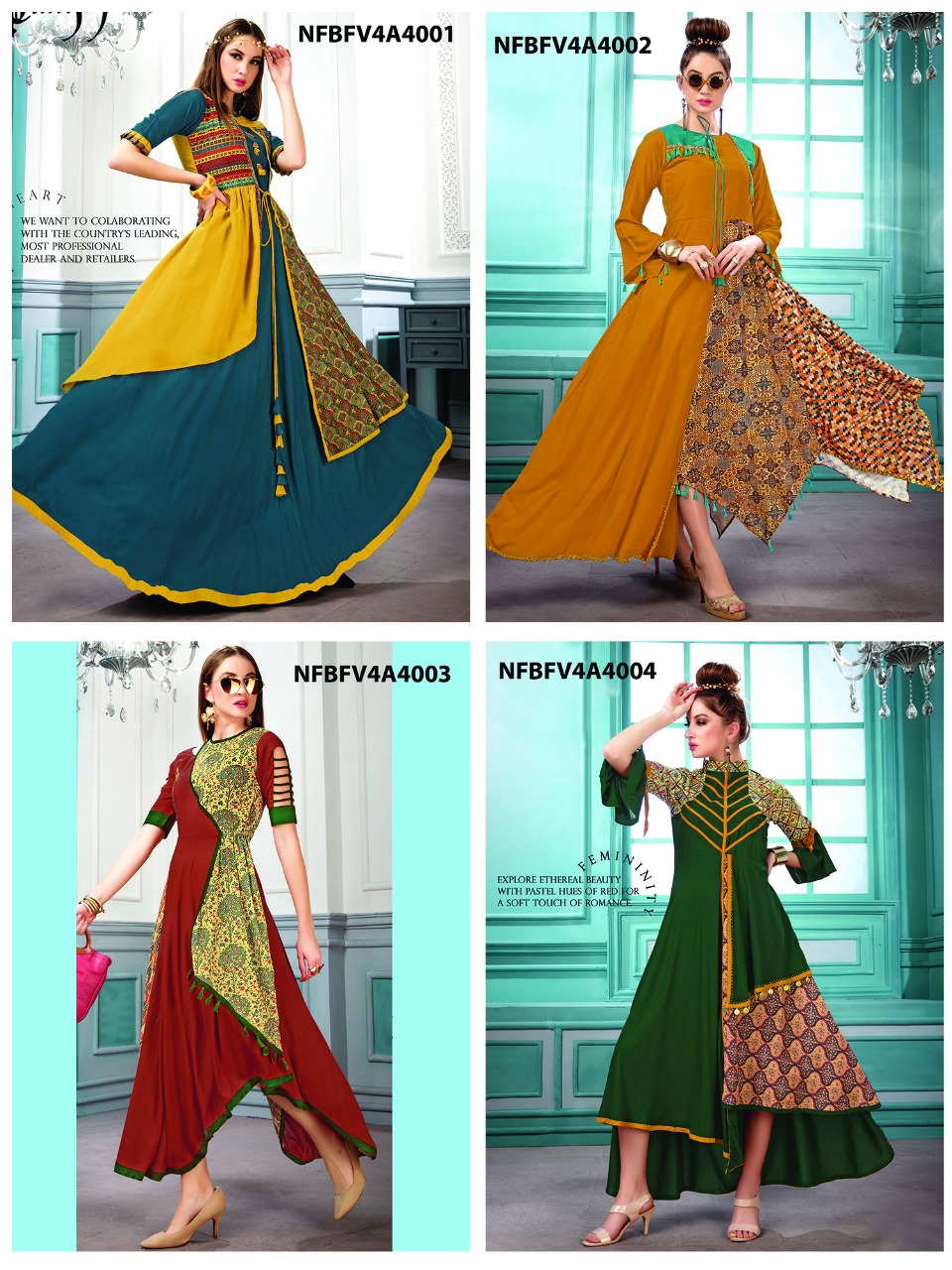 Butterfly Vol-4 By Fashid Wholesale 4001 To 4004 Designer Wear Collection Beautiful Stylish Fancy Colorful Party Wear & Occasional Wear Heavy Rayon Kurtis At Wholesale Price