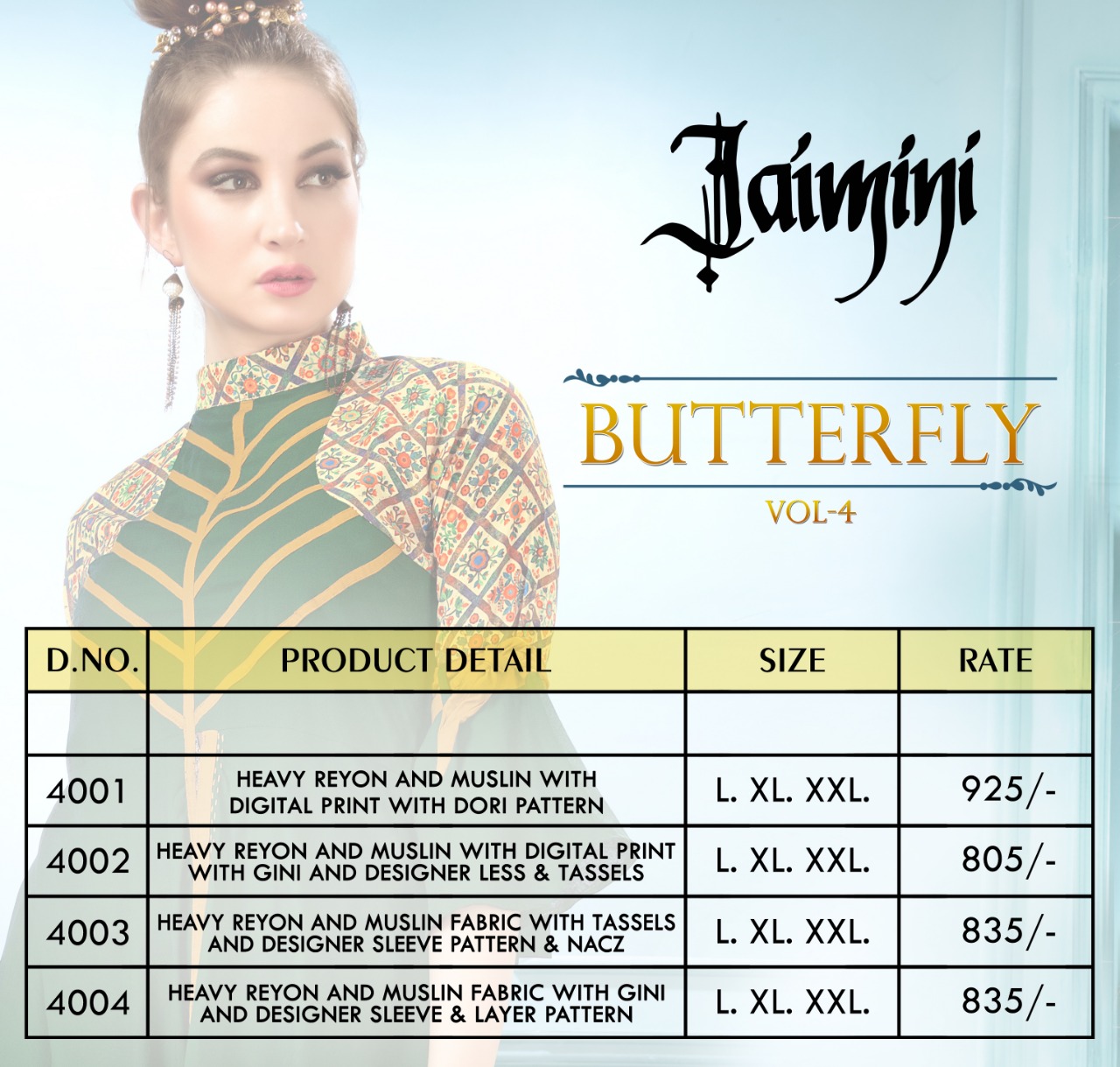 Butterfly Vol-4 By Jaimini 4001 To 4004 Series Designer Beautiful Stylish Fancy Colorful Casual Wear & Ethnic Wear & Ready To Wear Rayon Kurtis At Wholesale Price