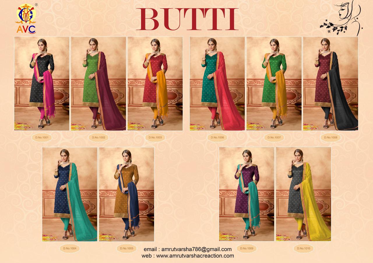 Butti  By Amrut Varsha Creation 1001 To 1010 Series Beautiful Stylish Fancy Colorful Casual Wear & Ethnic Wear Lichi Jacquard Dresses At Wholesale Price