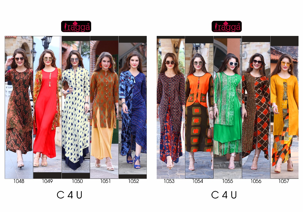 C4u By Ragga 1048 To 1057 Series Designer Beautiful Stylish Colorful Fancy Casual Wear & Ethnic Wear Collection Heavy Rayon Kurtis At Wholesale Price