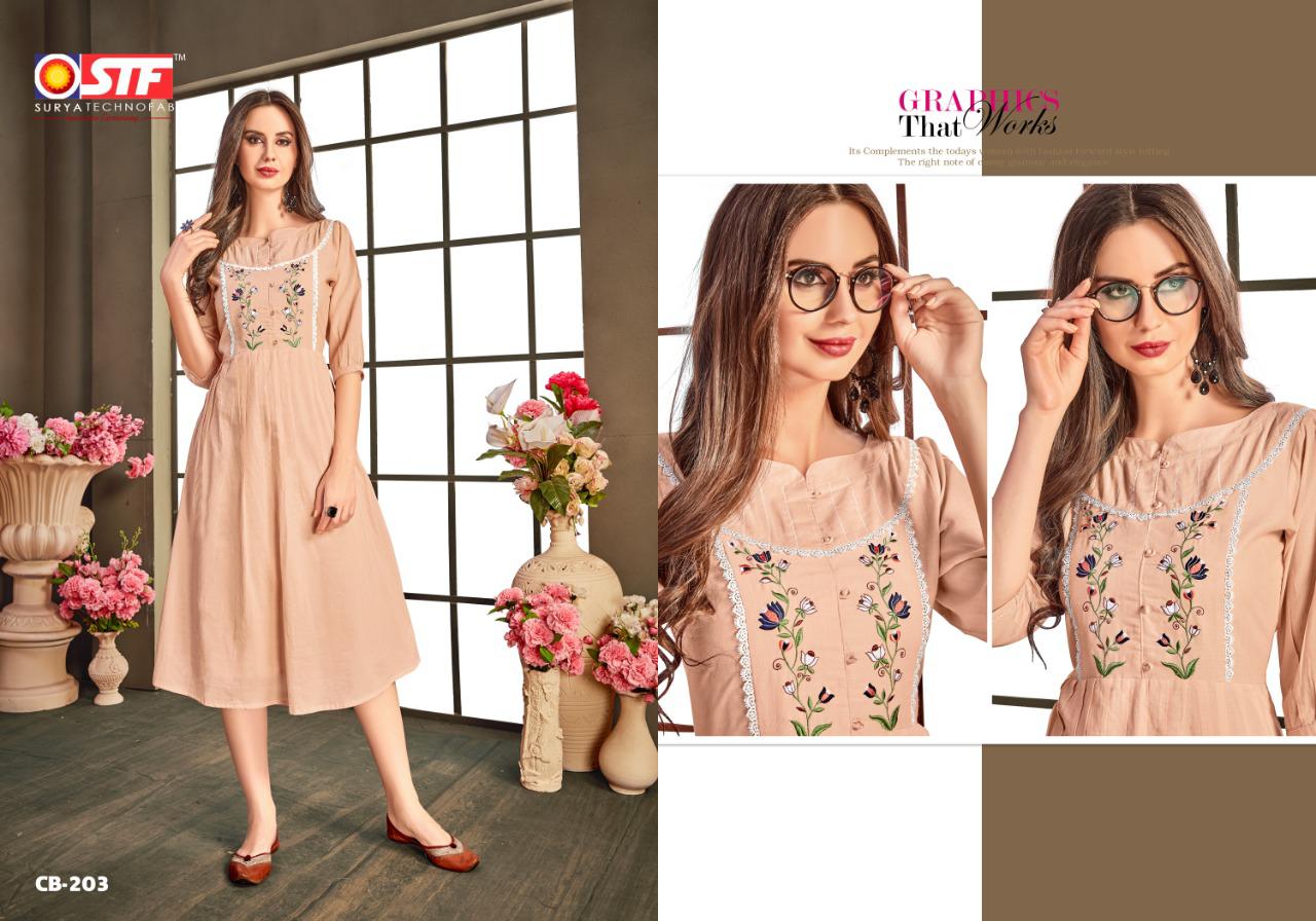 Cadbury Vol-2 By Surya Techno Fab 201 To 208 Series Beautiful Stylish Colorful Fancy Party Wear & Ethnic Wear & Ready To Wear Pure Mal Cotton Embroidery Kurtis At Wholesale Price