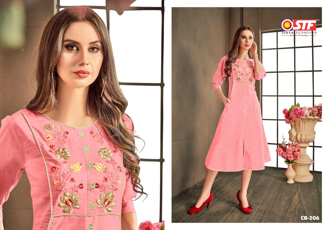 Cadbury Vol-2 By Surya Techno Fab 201 To 208 Series Beautiful Stylish Colorful Fancy Party Wear & Ethnic Wear & Ready To Wear Pure Mal Cotton Embroidery Kurtis At Wholesale Price
