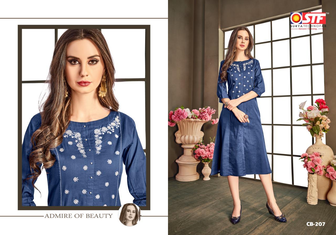 Cadbury Vol-2 By Surya Techno Fab 201 To 208 Series Beautiful Stylish Colorful Fancy Party Wear & Ethnic Wear & Ready To Wear Pure Mal Cotton Embroidery Kurtis At Wholesale Price