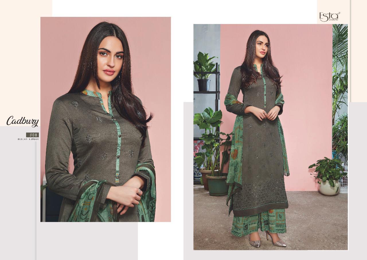 Cadbury By Esta Designs 01 To 12 Series Beautiful Winter Suits Collection Stylish Fancy Colorful Winter Wear & Ethnic Wear Cotton Satin Embroidered Dresses At Wholesale Price