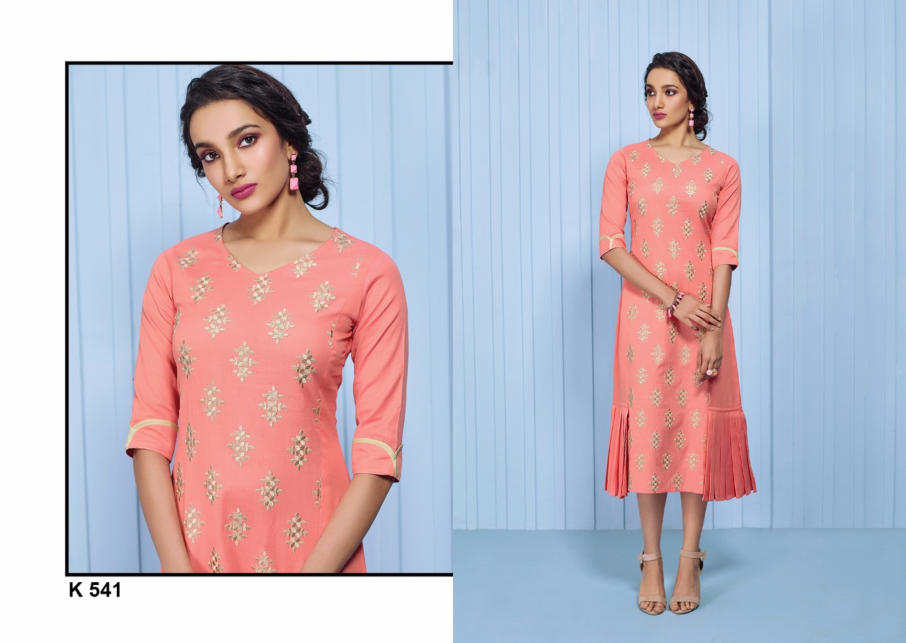 Cafe Eternal Vol-2 By Eternal 540 To 549 Series Beautiful Stylish Fancy Colorful Casual Wear & Ethnic Wear & Ready To Wear Pure Cotton Flex Embroidered Kurtis At Wholesale Price