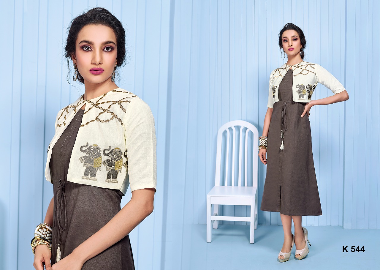 Cafe Eternal Vol-2 By Eternal 540 To 549 Series Beautiful Stylish Fancy Colorful Casual Wear & Ethnic Wear & Ready To Wear Pure Cotton Flex Embroidered Kurtis At Wholesale Price