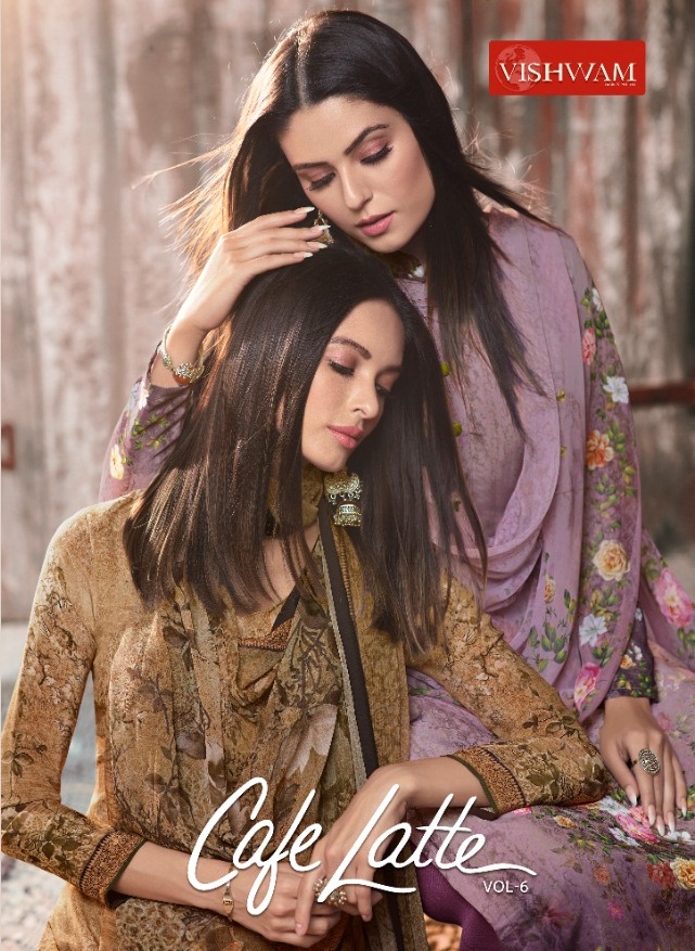 Cafe Latte Vol-6 By Vishwam Fabrics 1054 To 1061 Series Beautiful Suits Stylish Fancy Colorful Casual Wear & Ethnic Wear Premium Sorere Crepe  Dresses At Wholesale Price