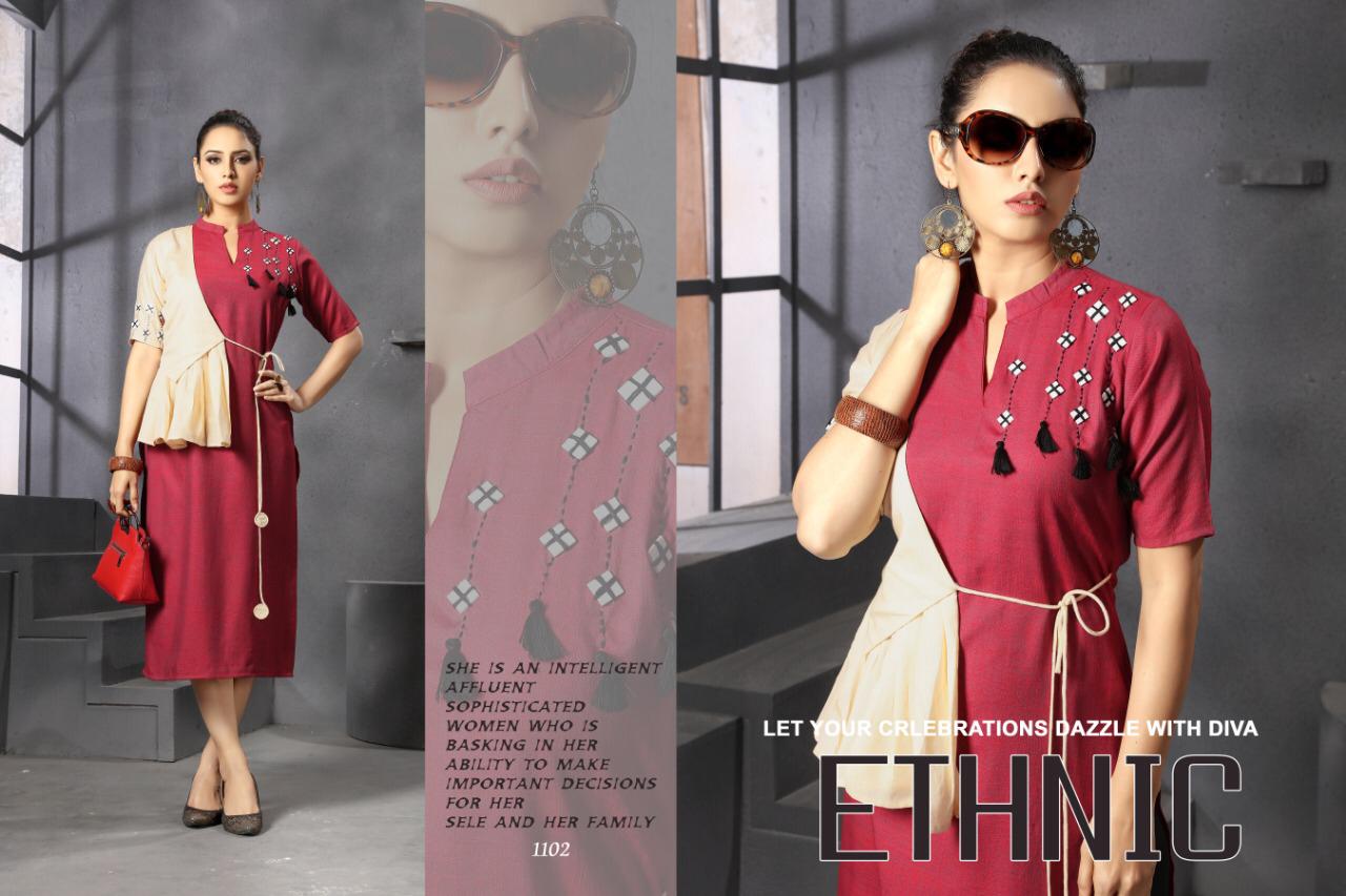 Calla Lily By Gallberry 1101 To 1107 Series Beautiful Colorful Stylish Fancy Casual Wear & Ethnic Wear & Ready To Wear Rayon Two Tone Kurtis At Wholesale Price