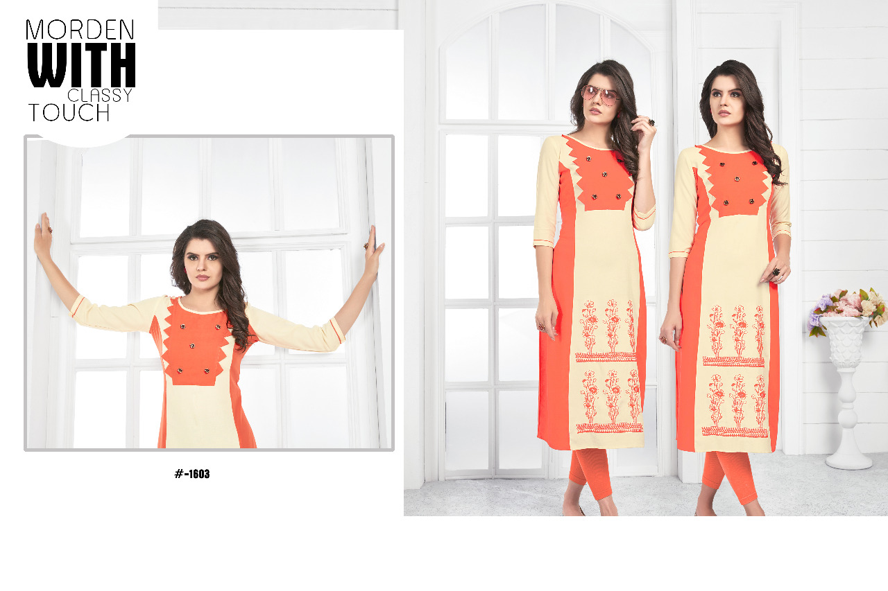 Candie By Valencia Tex 1601 To 1606 Series Stylish Colorful Fancy Beautiful Casual Wear & Ethnic Wear Rayon Printed Kurtis At Wholesale Price