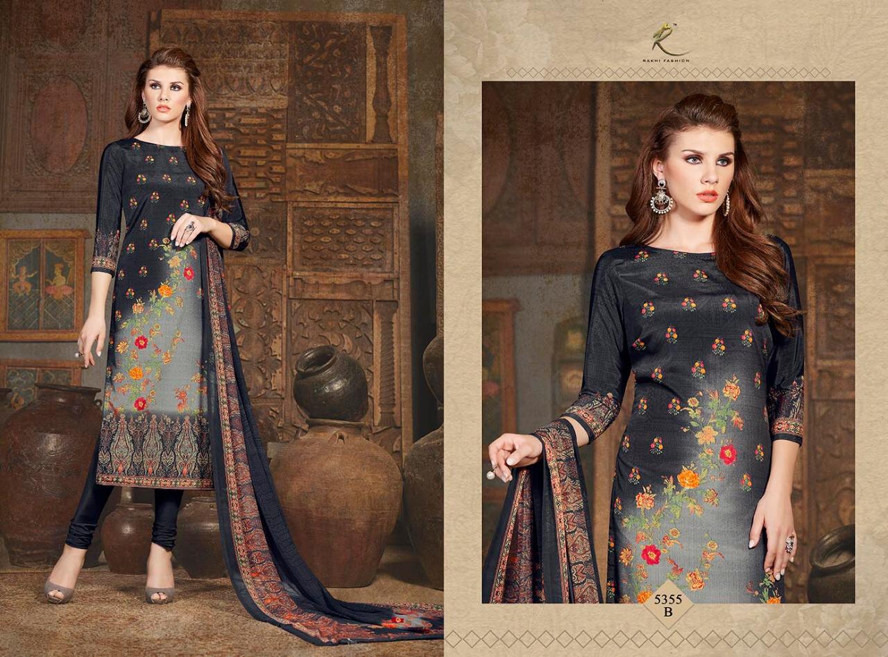 Candy Long Suit 5355 Series By Rakhi Fashion 5355-a To 5360-b Series Beautiful Suits Stylish Fancy Colorful Casual Wear & Ethnic Wear Collection Synthetic Crepe Printed Dresses At Wholesale Price