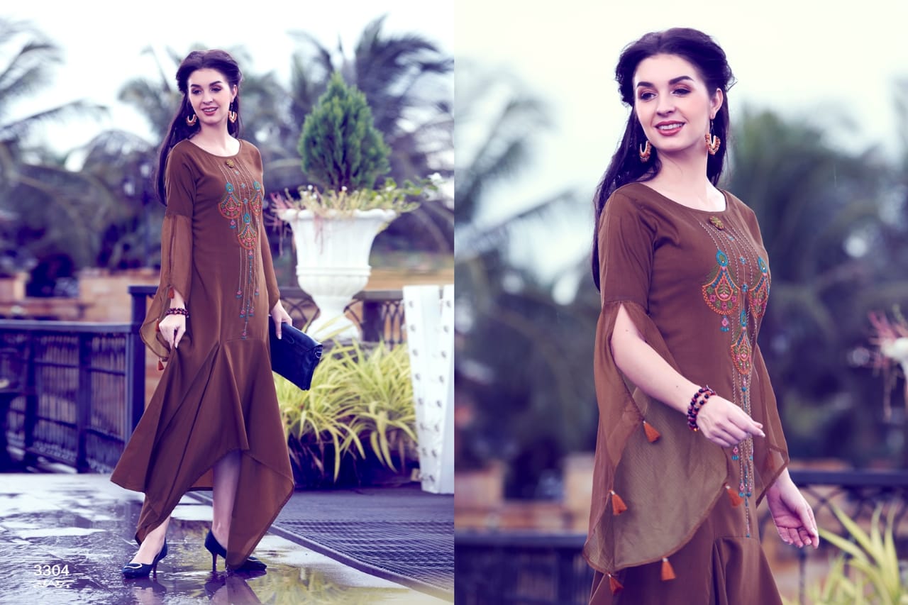 Cape Town By Sin Zara 3301 To 3308 Series Designer Beautiful Stylish Colorful Fancy Ready To Wear & Casual Wear & Ethnic Wear Fluid Silk Kurtis At Wholesale Price