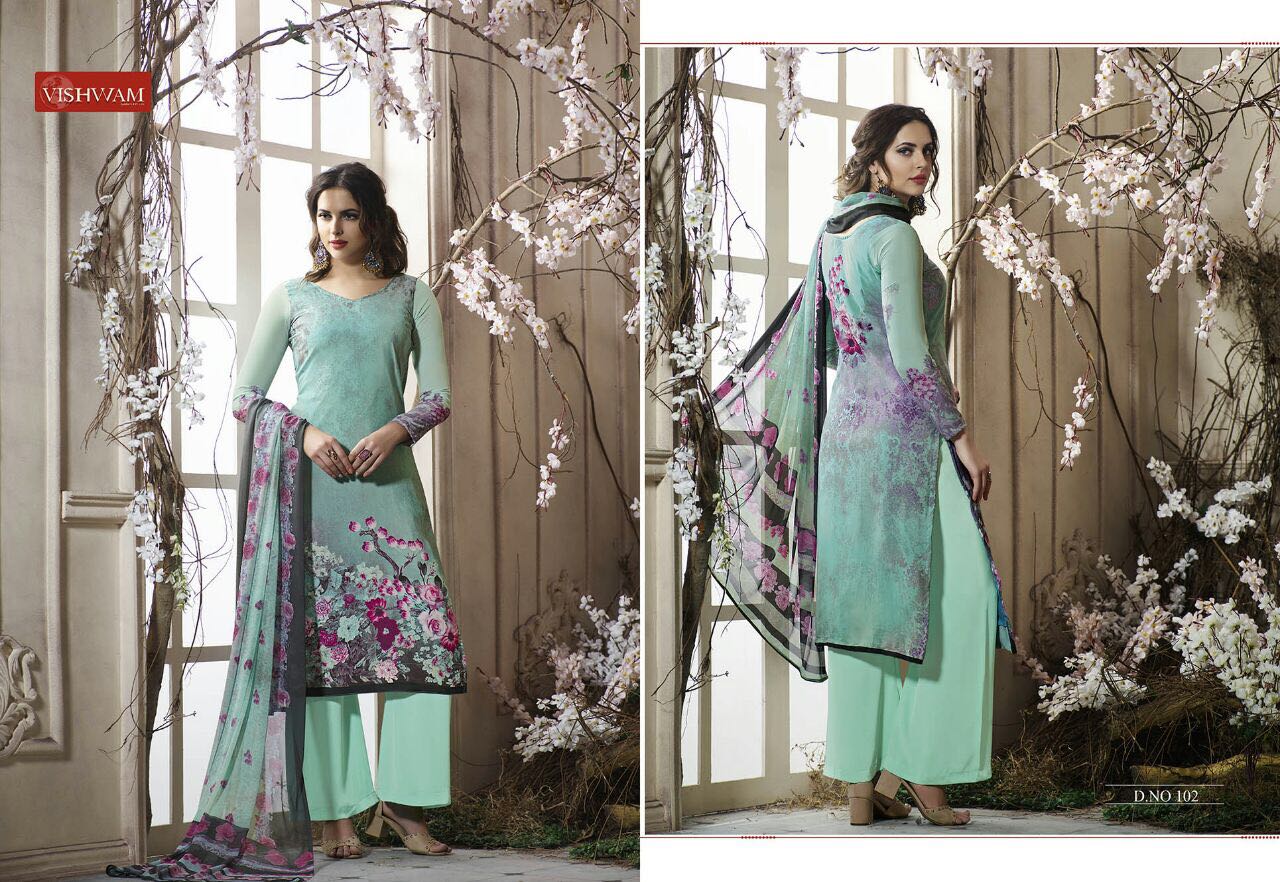 Cappuccino Vol-1 By Vishwam Fabrics 101 To 112 Series Beautiful Stylish Fancy Colorful Casual & Party Wear & Ethnic Wear Collection Crepe Printed Dresses At Wholesale Price