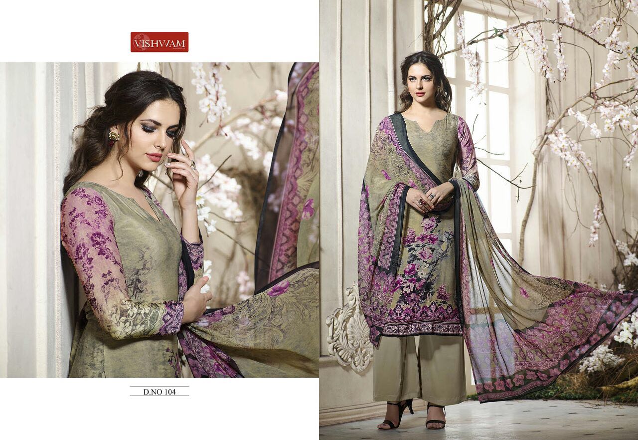 Cappuccino Vol-1 By Vishwam Fabrics 101 To 112 Series Beautiful Stylish Fancy Colorful Casual & Party Wear & Ethnic Wear Collection Crepe Printed Dresses At Wholesale Price