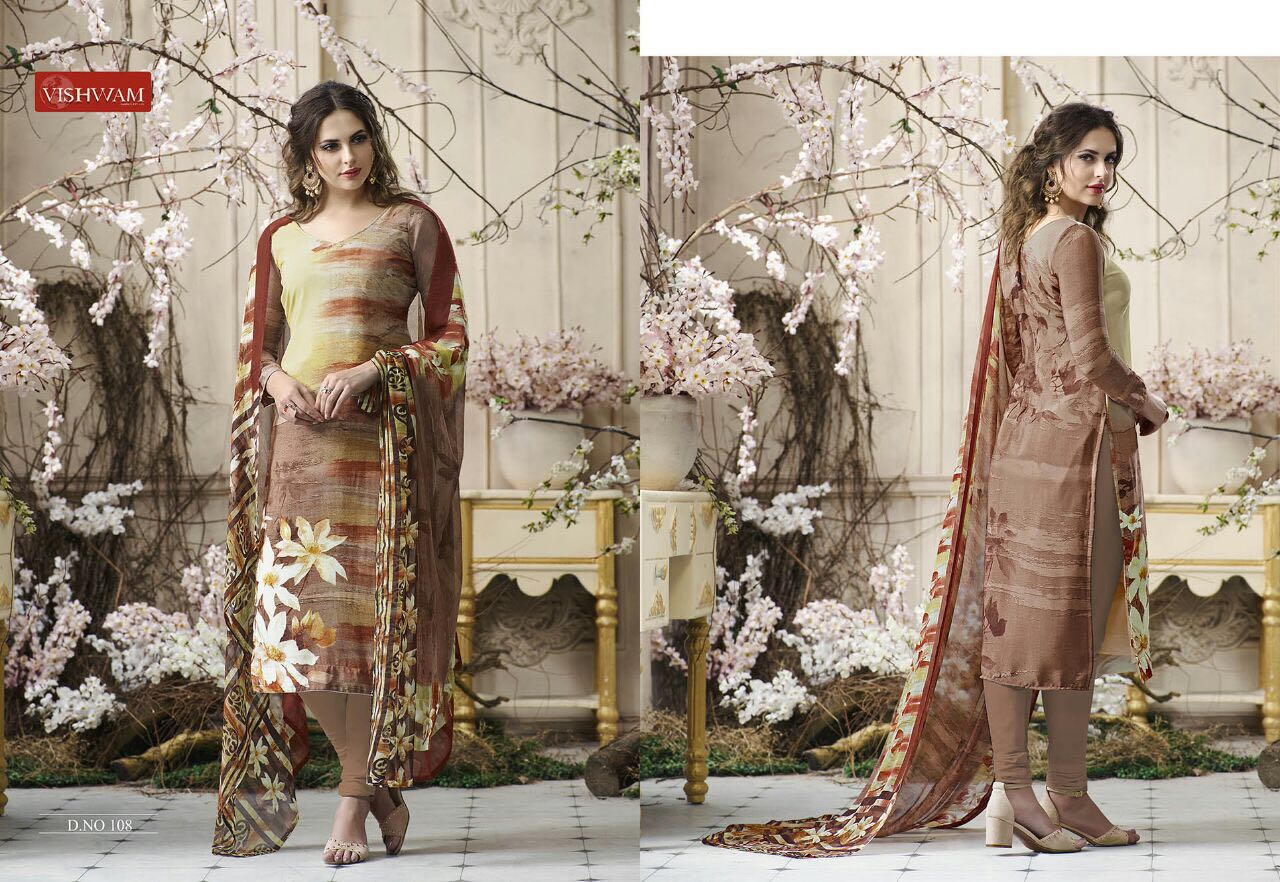 Cappuccino Vol-1 By Vishwam Fabrics 101 To 112 Series Beautiful Stylish Fancy Colorful Casual & Party Wear & Ethnic Wear Collection Crepe Printed Dresses At Wholesale Price