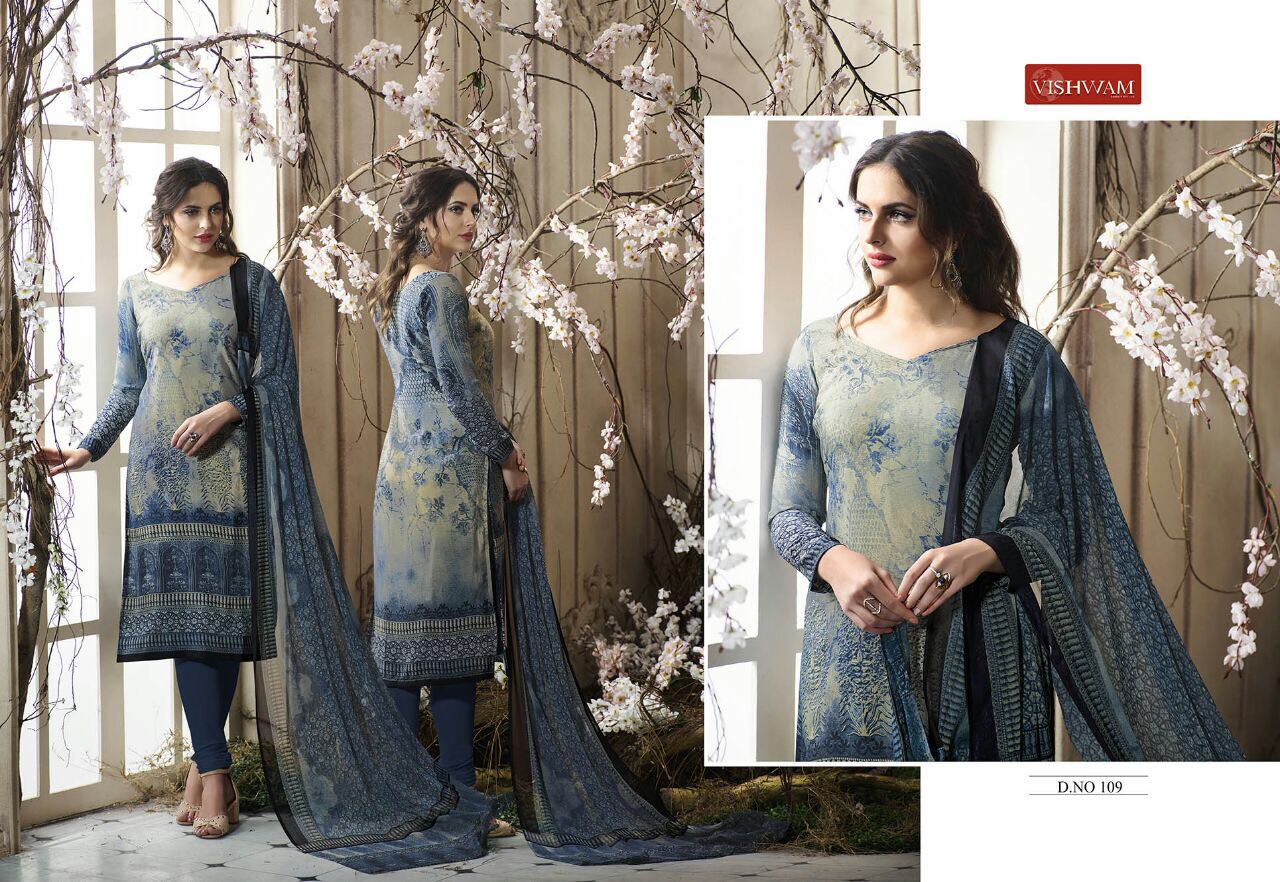 Cappuccino Vol-1 By Vishwam Fabrics 101 To 112 Series Beautiful Stylish Fancy Colorful Casual & Party Wear & Ethnic Wear Collection Crepe Printed Dresses At Wholesale Price