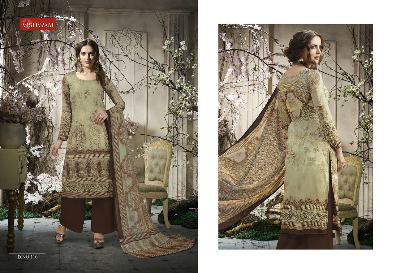 Cappuccino Vol-1 By Vishwam Fabrics 101 To 112 Series Beautiful Stylish Fancy Colorful Casual & Party Wear & Ethnic Wear Collection Crepe Printed Dresses At Wholesale Price