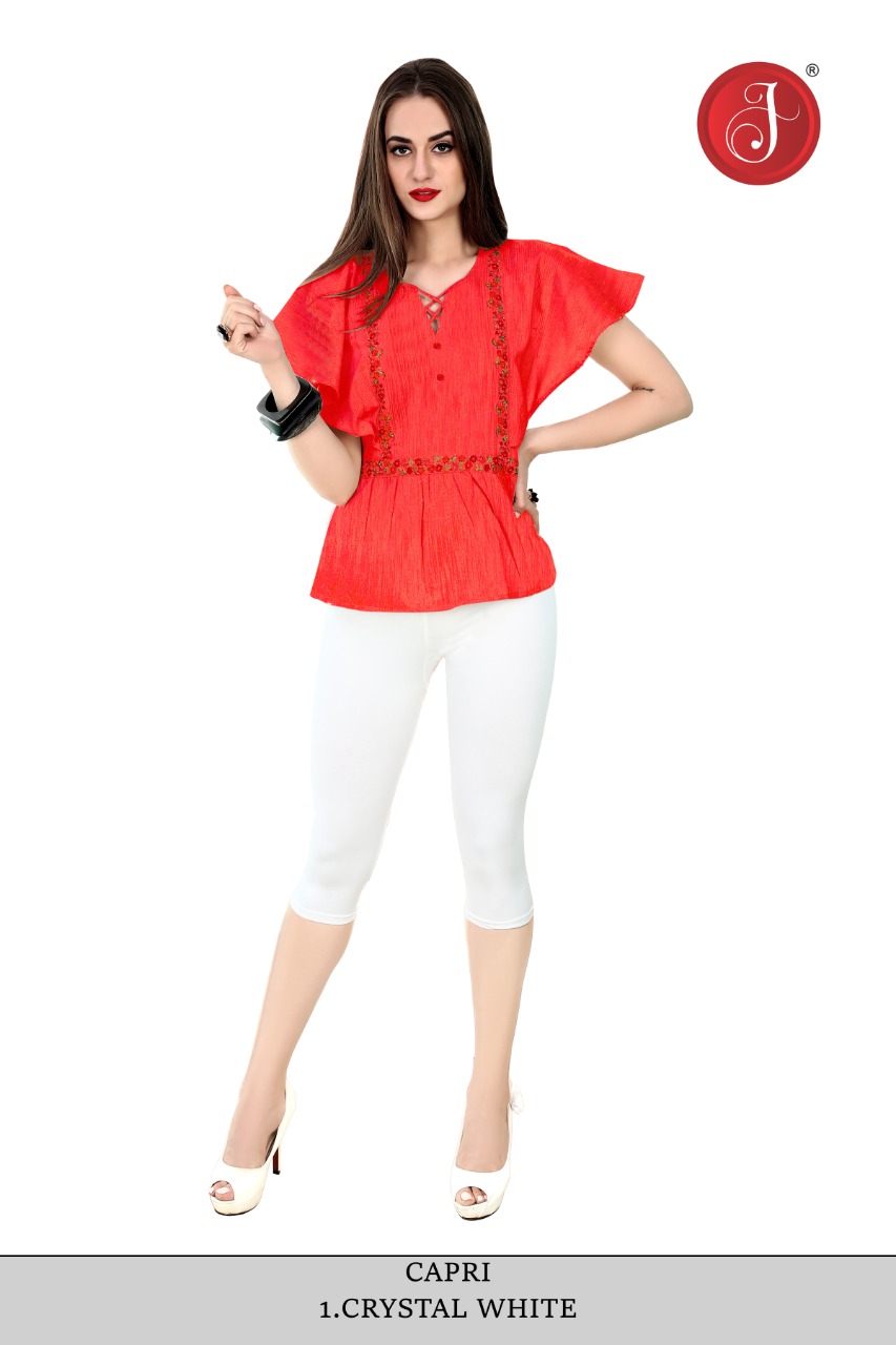 Capri By Jelite Beautiful Stylish Fancy Colorful Ready To Wear & Casual Wear Cotton Capri Lehhings At Wholesale Price