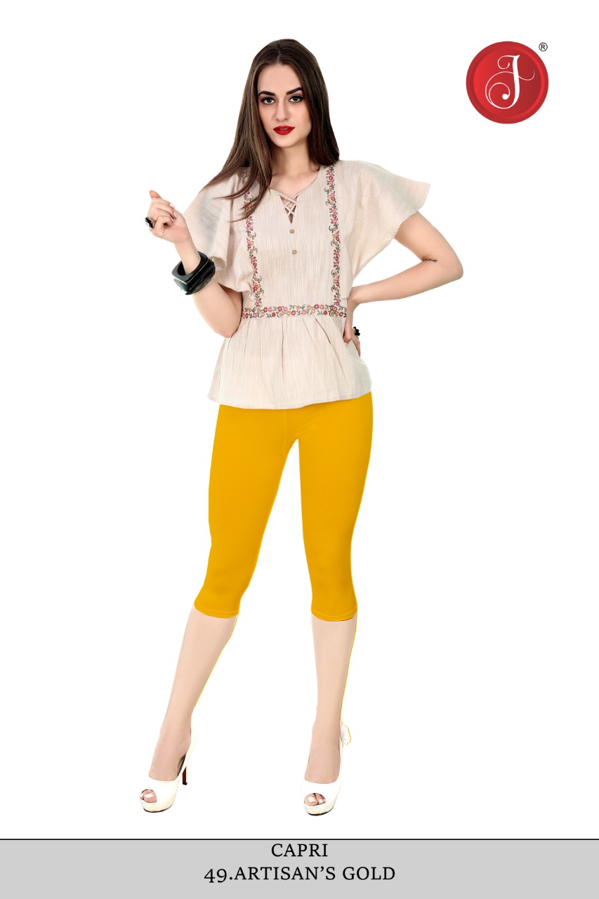 Capri By Jelite Beautiful Stylish Fancy Colorful Ready To Wear & Casual Wear Cotton Capri Lehhings At Wholesale Price