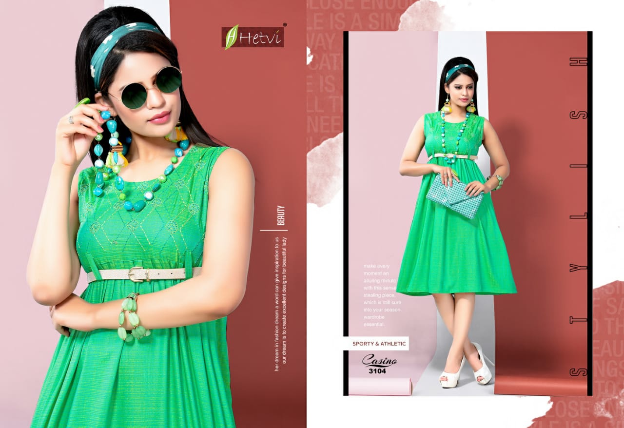 Casino By Hetvi 3101 To 3108 Series Stylish Fancy Beautiful Colorful Casual Wear & Ethnic Wear Rayon  Printed Kurtis At Wholesale Price