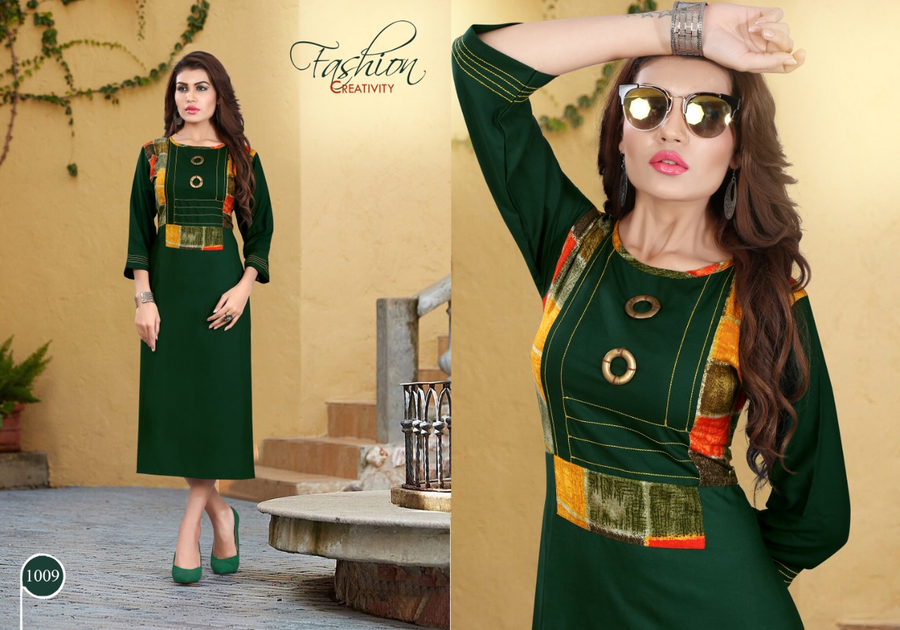 Casino By Sb Trendz 1009 To 1016 Series Beautiful Colorful Stylish Fancy Casual Wear & Ethnic Wear & Ready To Wear Heavy Rayon Kurtis At Wholesale Price