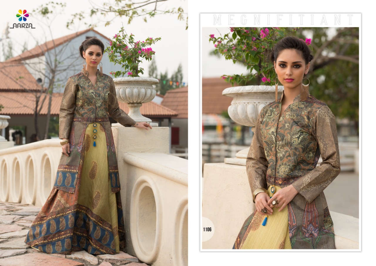 Catwalk By Aarza Beautiful Colorful Stylish Fancy Casual Wear & Ethnic Wear & Ready To Wear Green Silk Kurtis At Wholesale Price