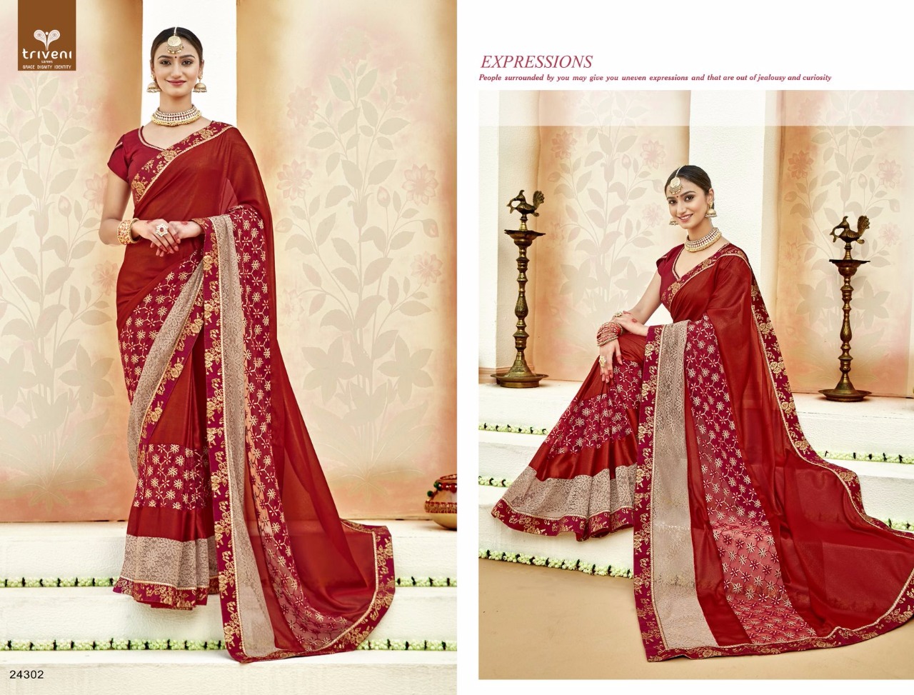 Chanchala By Triveni 24301 To 24308 Series Indian Traditional Wear Collection Beautiful Stylish Fancy Colorful Party Wear & Occasional Wear Lycra Embroidered Sarees At Wholesale Price