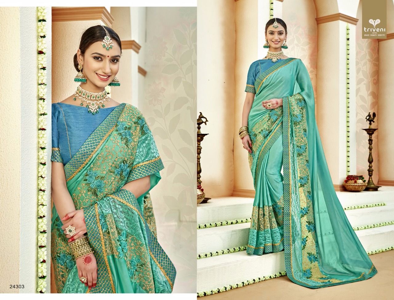 Chanchala By Triveni 24301 To 24308 Series Indian Traditional Wear Collection Beautiful Stylish Fancy Colorful Party Wear & Occasional Wear Lycra Embroidered Sarees At Wholesale Price