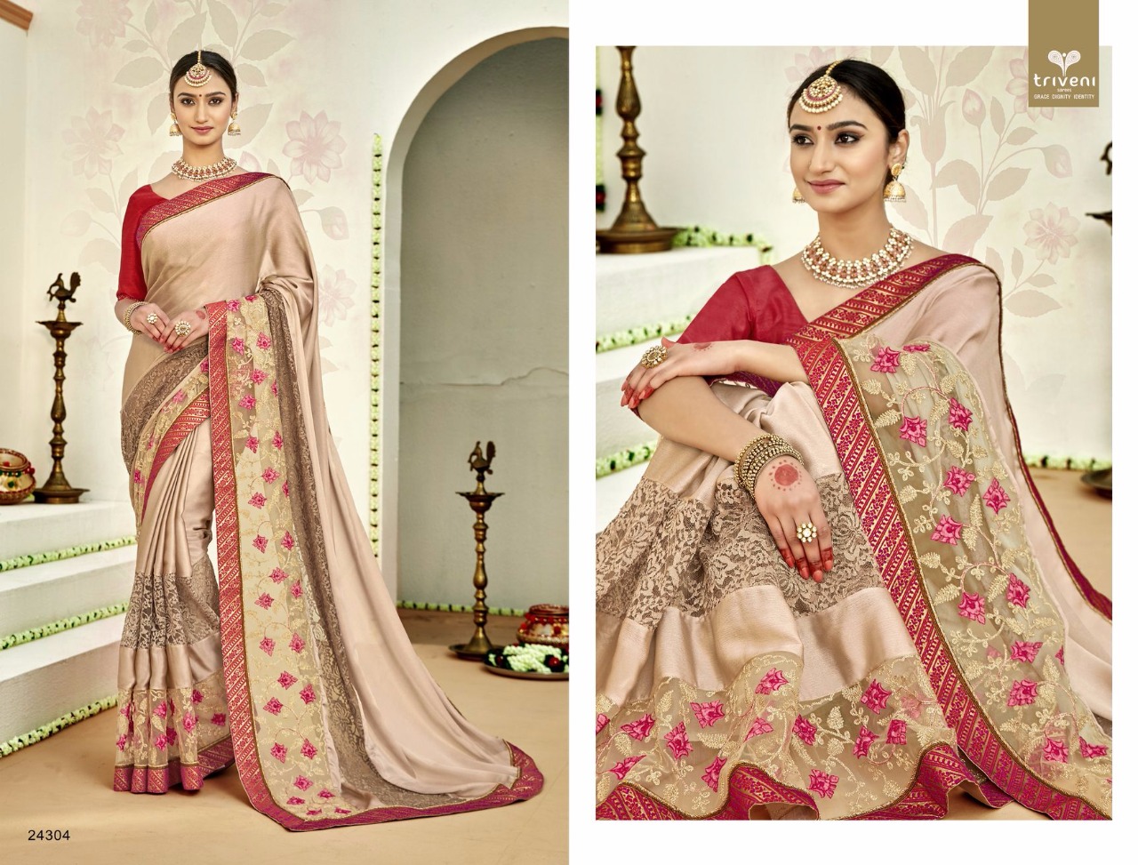 Chanchala By Triveni 24301 To 24308 Series Indian Traditional Wear Collection Beautiful Stylish Fancy Colorful Party Wear & Occasional Wear Lycra Embroidered Sarees At Wholesale Price
