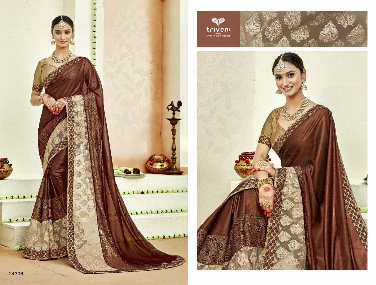 Chanchala By Triveni 24301 To 24308 Series Indian Traditional Wear Collection Beautiful Stylish Fancy Colorful Party Wear & Occasional Wear Lycra Embroidered Sarees At Wholesale Price
