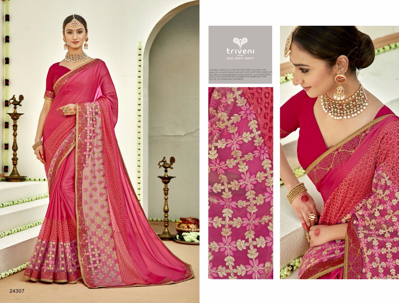 Chanchala By Triveni 24301 To 24308 Series Indian Traditional Wear Collection Beautiful Stylish Fancy Colorful Party Wear & Occasional Wear Lycra Embroidered Sarees At Wholesale Price