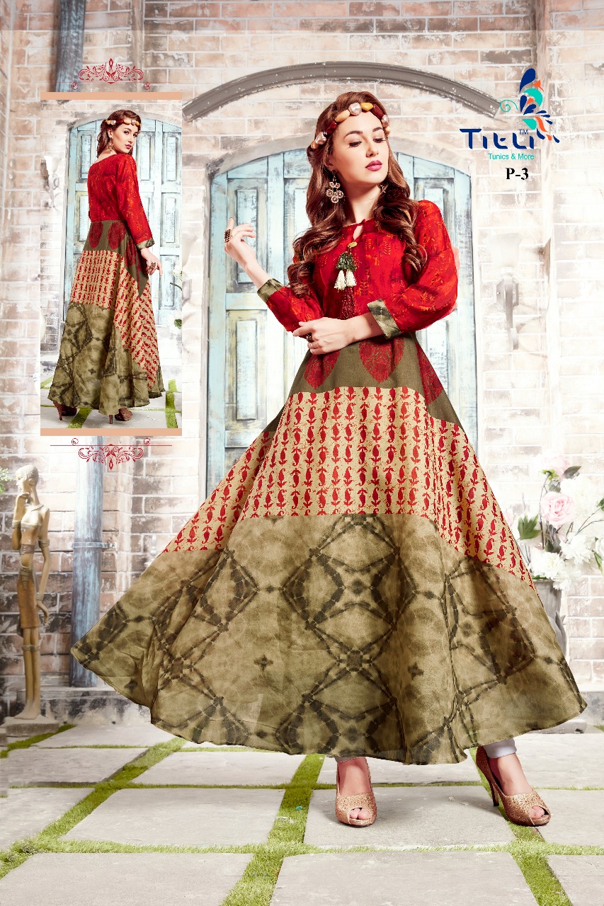 Chanderi By Title 1 To 5 Series Designer Stylish Fancy Colorful Casual Wear & Ethnic Wear & Ready To Wear Chanderi Printed Kurtis At Wholesale Price