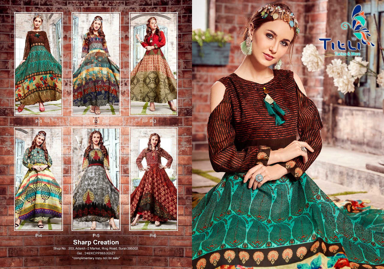 Chanderi By Title 1 To 5 Series Designer Stylish Fancy Colorful Casual Wear & Ethnic Wear & Ready To Wear Chanderi Printed Kurtis At Wholesale Price