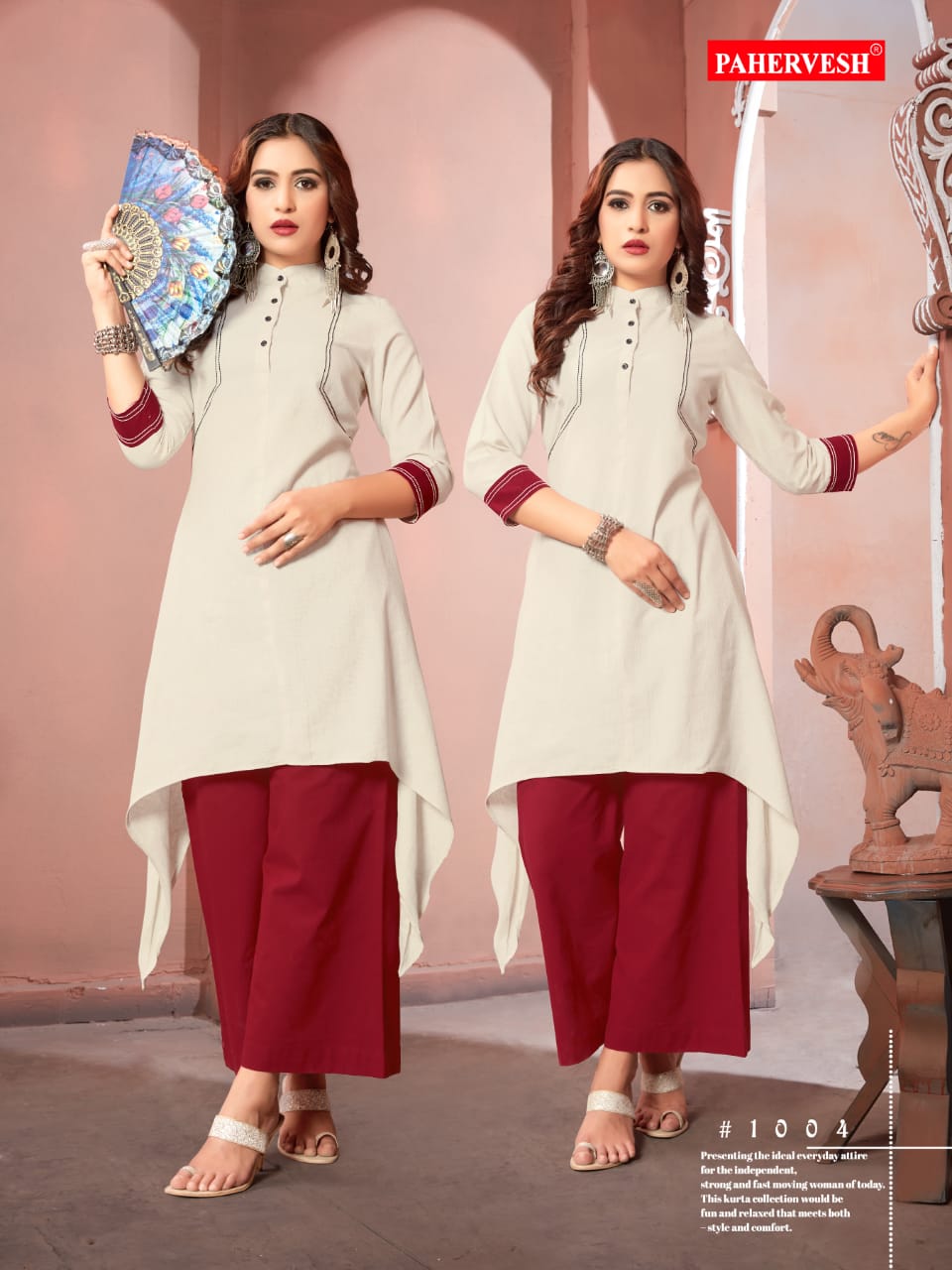 Chataka Pataka By Pahervesh 1001 To 1007 Series Beautiful Stylish Colorful Fancy Party Wear & Ethnic Wear & Ready To Wear Cotton Flex Kurtis With Bottom At Wholesale Price