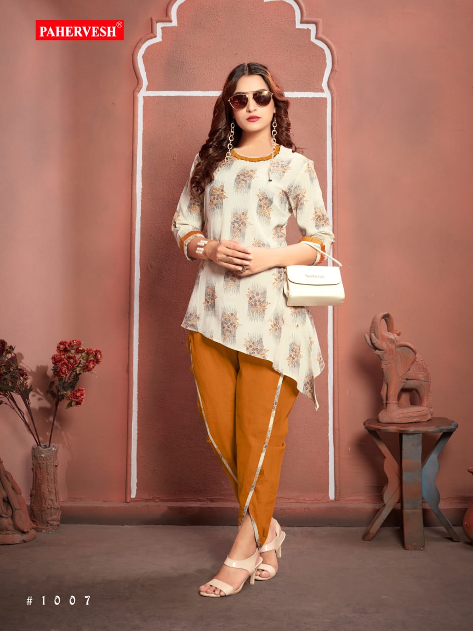 Chataka Pataka By Pahervesh 1001 To 1007 Series Beautiful Stylish Colorful Fancy Party Wear & Ethnic Wear & Ready To Wear Cotton Flex Kurtis With Bottom At Wholesale Price