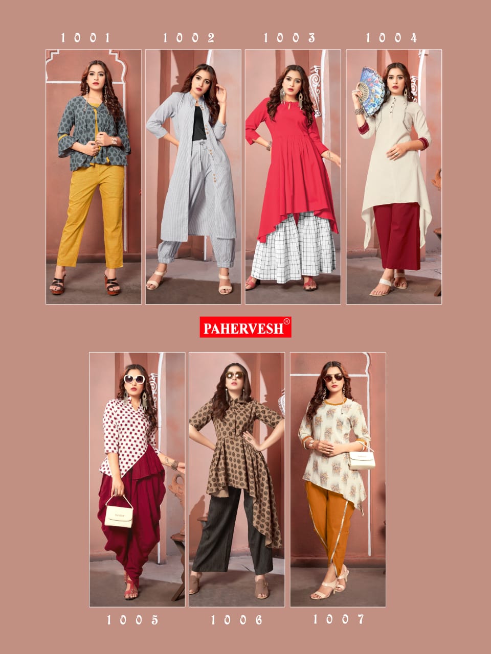 Chataka Pataka By Pahervesh 1001 To 1007 Series Beautiful Stylish Colorful Fancy Party Wear & Ethnic Wear & Ready To Wear Cotton Flex Kurtis With Bottom At Wholesale Price