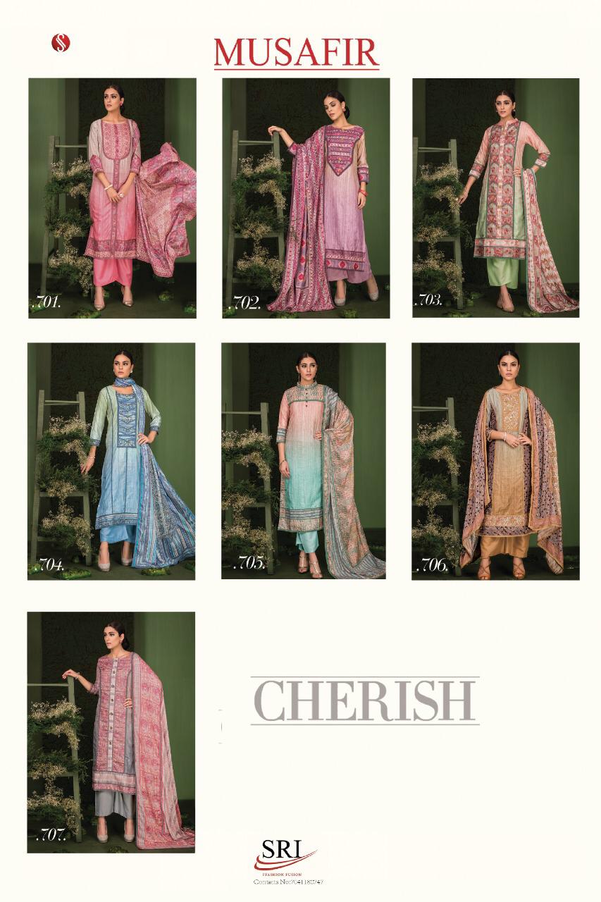 Cherish By Sri 701 To 707 Series Beautiful Collection Suits Stylish Fancy Colorful Party Wear & Ethnic Wear Pure Dezu Silk Printed Dresses At Wholesale Price