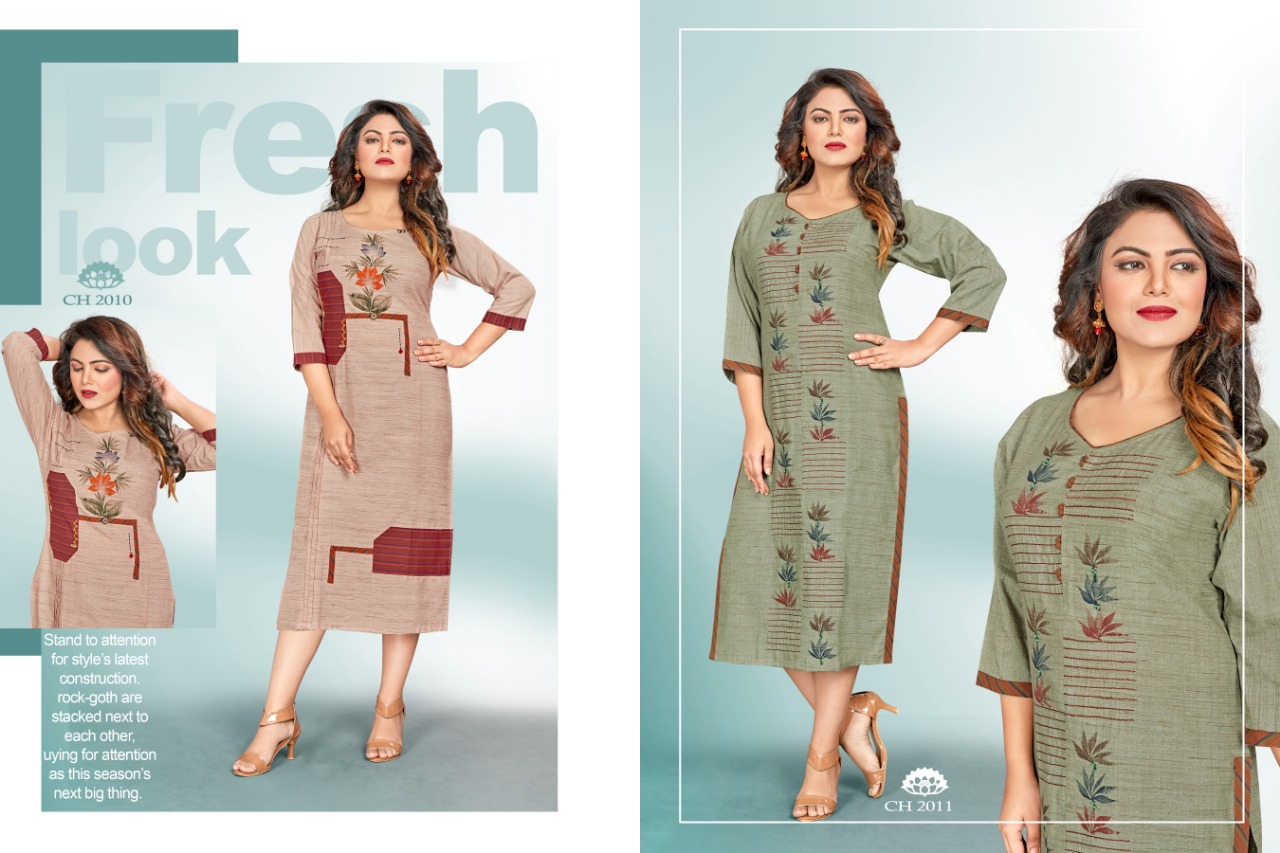 Chitra By Diva Designs 2001 To 2008 Series Beautiful Stylish Colorful Fancy Party Wear & Ethnic Wear & Ready To Wear South Cotton Khadi Kurtis At Wholesale Price