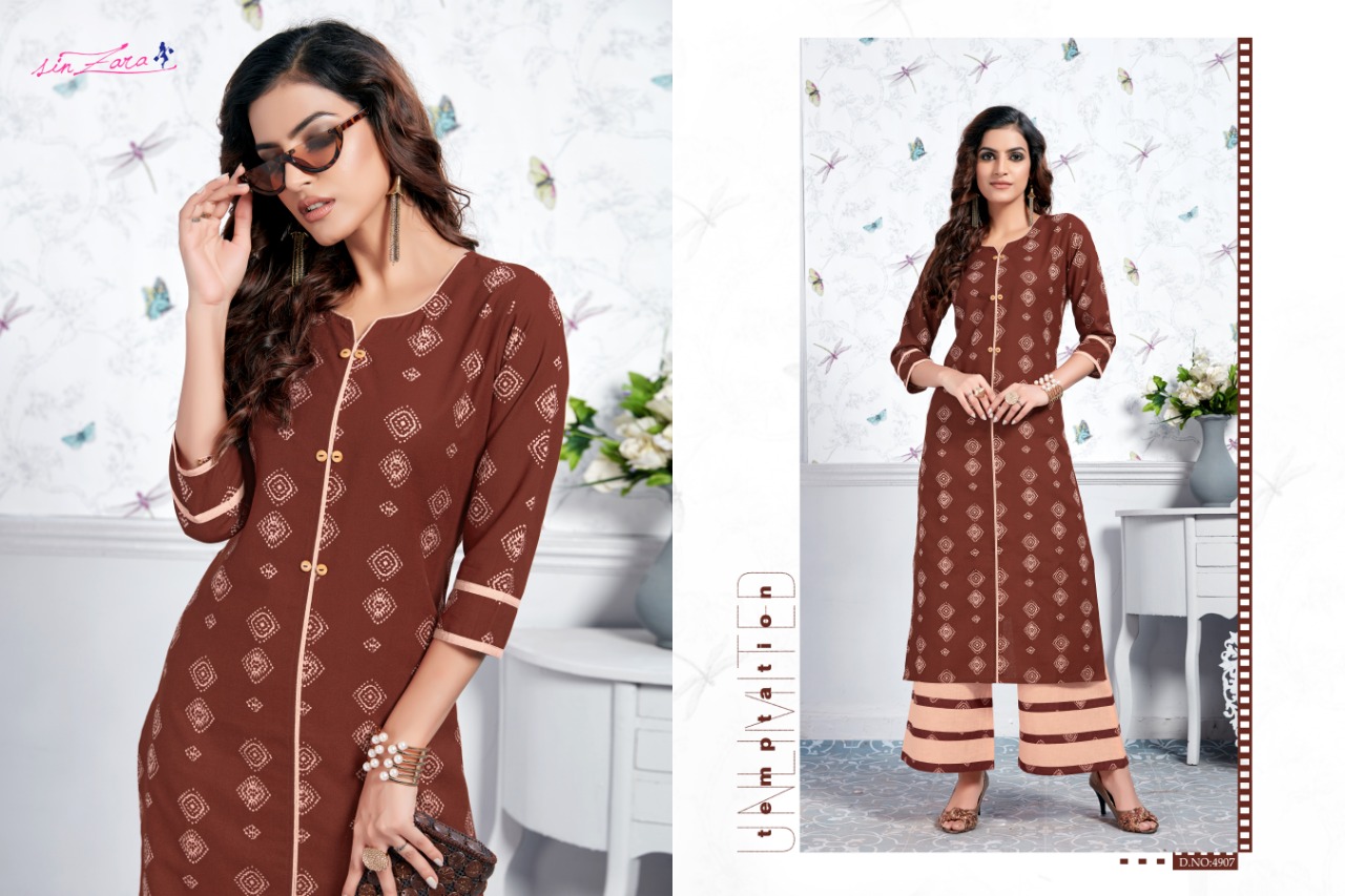 Claire By Sin Zara 4901 To 4908 Series Beautiful Colorful Stylish Fancy Casual Wear & Ethnic Wear & Ready To Wear Pure Cotton Linen Printed Kurtis With Bottom At Wholesale Price