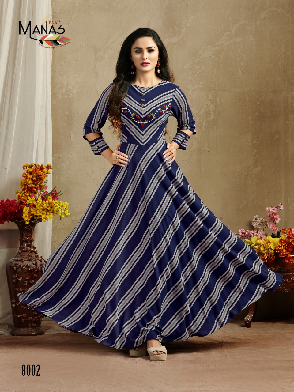 Classic By Manas Fab 8001 To 8008 Series Beautiful Colorful Stylish Fancy Casual Wear & Ethnic Wear & Ready To Wear Heavy Rayon Dyed Printed Gown At Wholesale Price