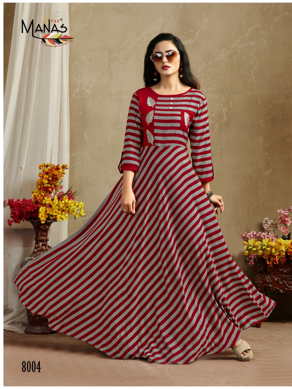 Classic By Manas Fab 8001 To 8008 Series Beautiful Colorful Stylish Fancy Casual Wear & Ethnic Wear & Ready To Wear Heavy Rayon Dyed Printed Gown At Wholesale Price