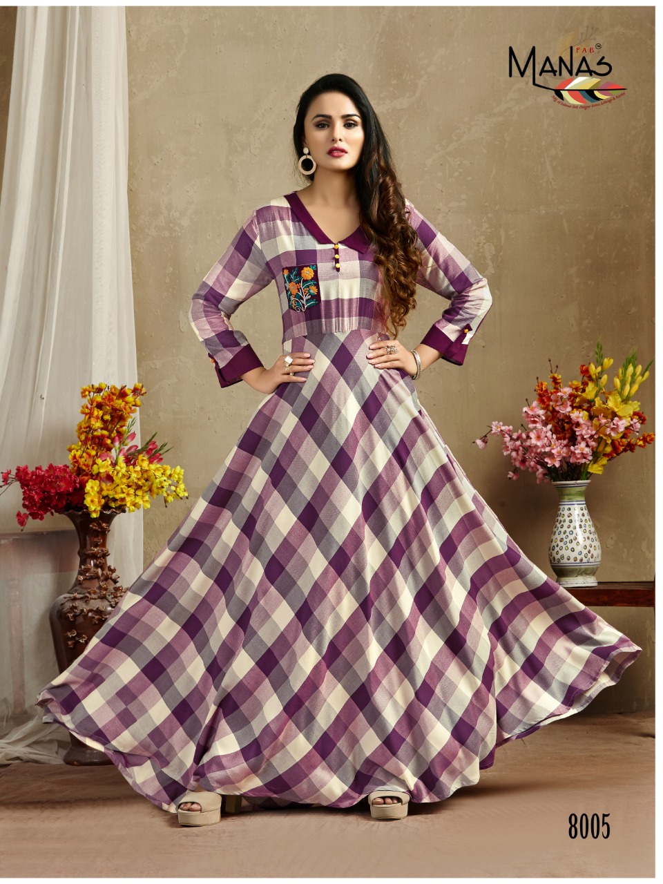 Classic By Manas Fab 8001 To 8008 Series Beautiful Colorful Stylish Fancy Casual Wear & Ethnic Wear & Ready To Wear Heavy Rayon Dyed Printed Gown At Wholesale Price