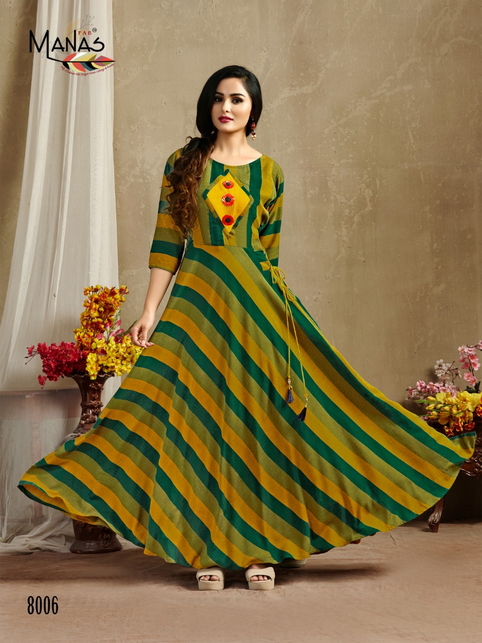 Classic By Manas Fab 8001 To 8008 Series Beautiful Colorful Stylish Fancy Casual Wear & Ethnic Wear & Ready To Wear Heavy Rayon Dyed Printed Gown At Wholesale Price