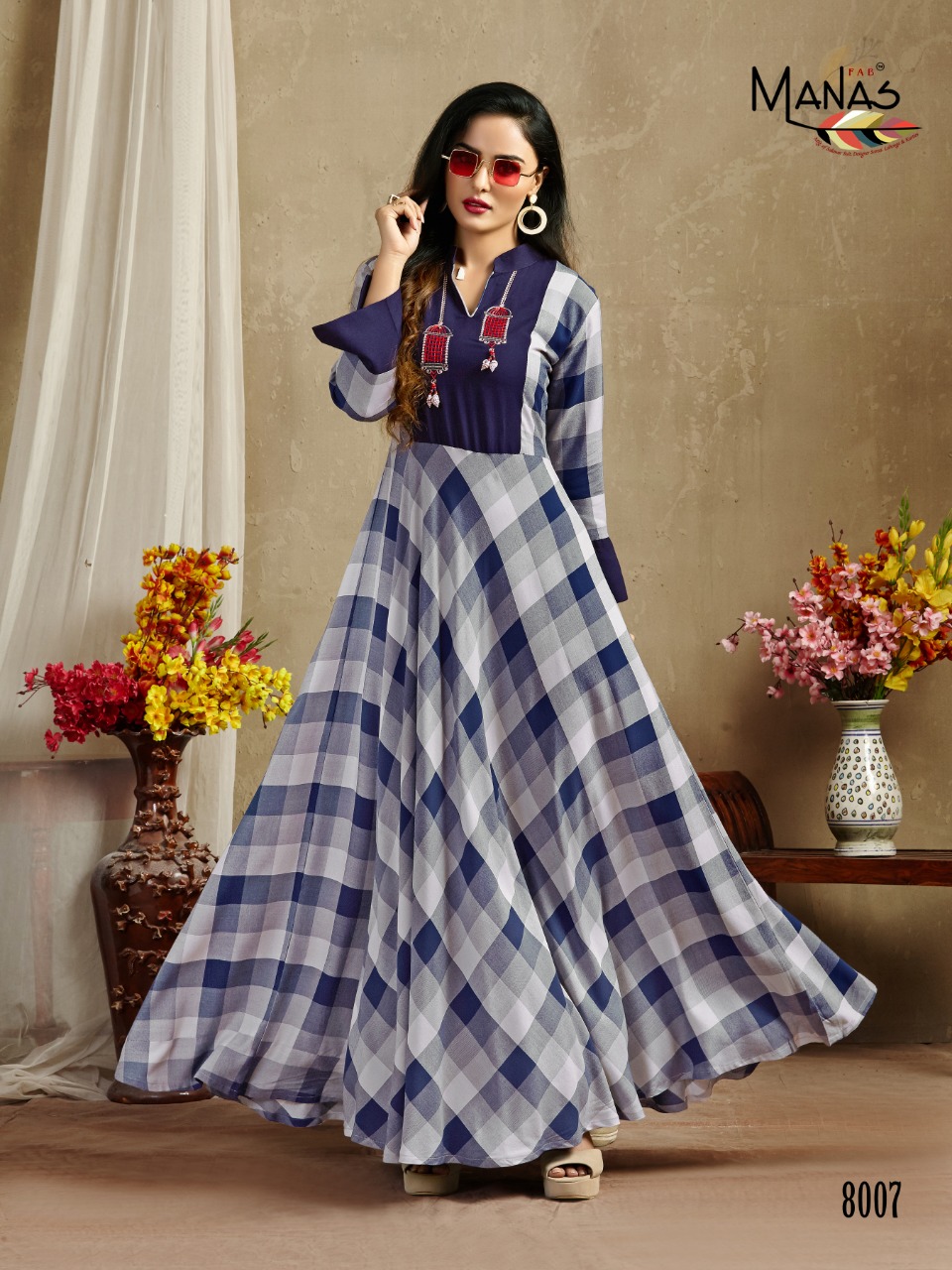 Classic By Manas Fab 8001 To 8008 Series Beautiful Colorful Stylish Fancy Casual Wear & Ethnic Wear & Ready To Wear Heavy Rayon Dyed Printed Gown At Wholesale Price