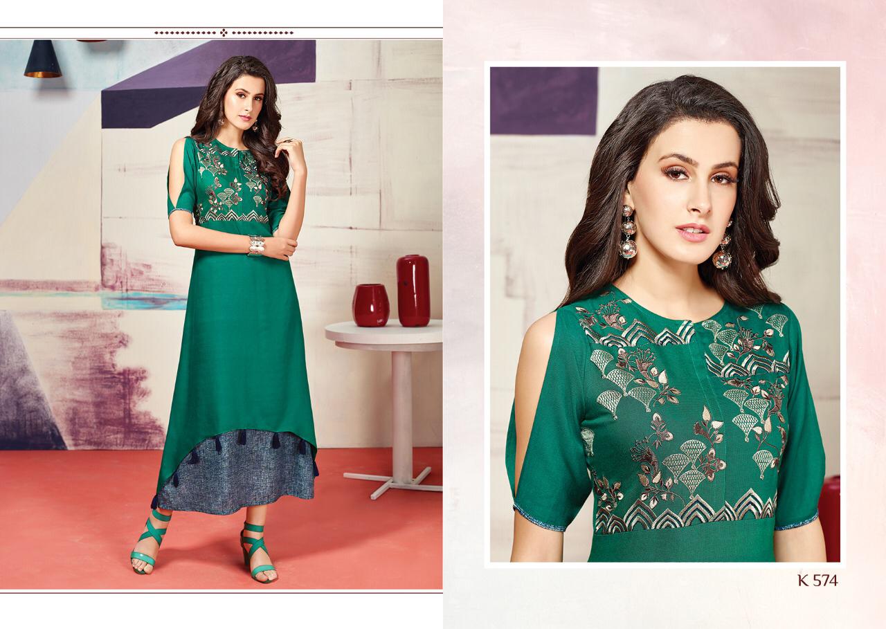 Cloud Vol-10 By Eternal Fashion 572 To 579 Series Beautiful Stylish Fancy Colorful Casual Wear & Ethnic Wear & Ready To Wear Heavy Rayon Print With Embroidery Kurtis At Wholesale Price