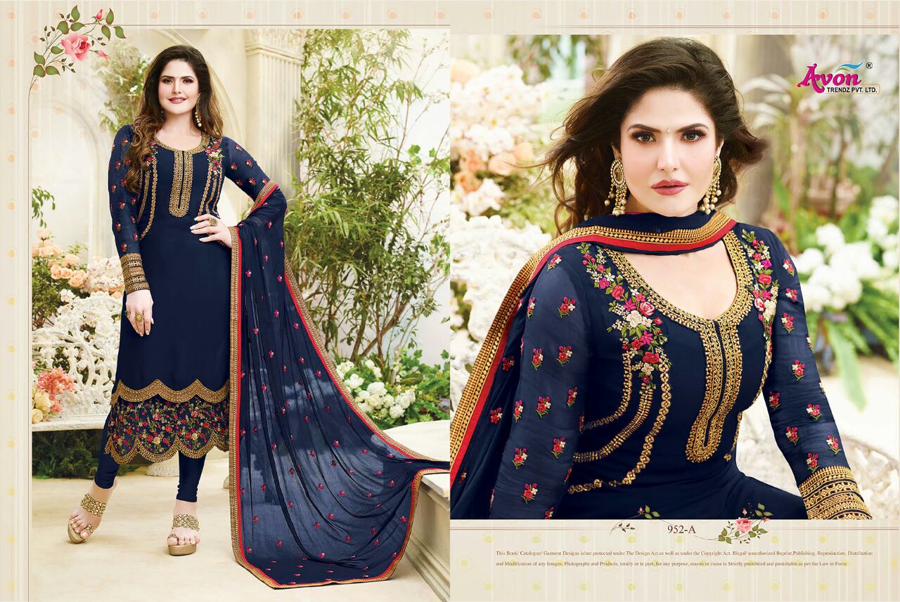 Colours Carnival Vol-6 By Avon Trendz 952-a To 952-d Designer Colorful Beautiful Occasional Wear Georgette With Work Dresses At Wholesale Price