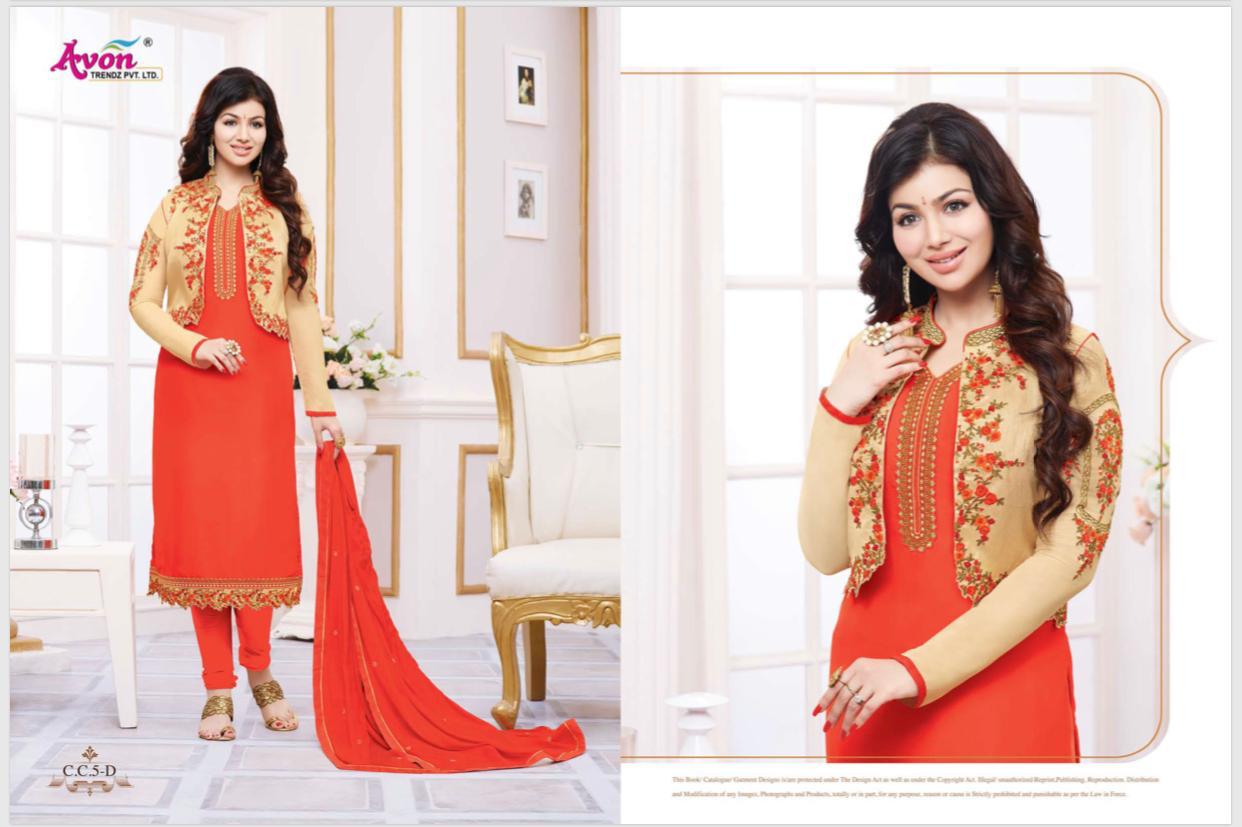 Colour Carnival Hit List-5 By Avon Trendz  5a To 5d Series Indian Traditional Wear Collection Beautiful Stylish Fancy Colorful Party Wear & Occasional Wear Faux Georgette With Heavy Embroidery Dress At Wholesale Price