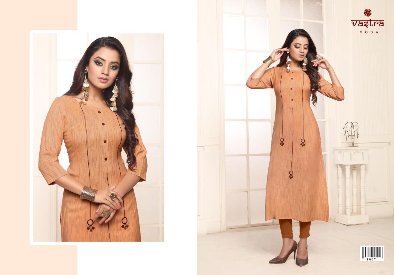 Coral By Vastra Moda 1001 To 1008 Series Beautiful Designer Colorful Stylish Fancy Casual Wear & Ethnic Wear & Ready To Wear Premium Lining Rayon Kurtis At Wholesale Price